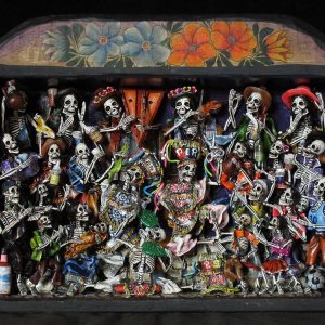 Danza Tijeres de Esqueletos (Dance of the Scissors) - Retablo
