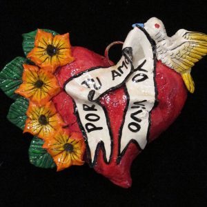 "Por tu amor yo vivo" Retablo Heart Ornament