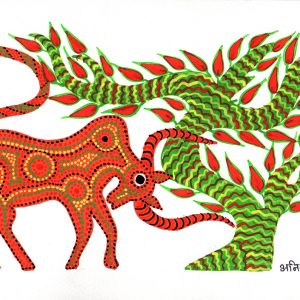 Red Goat and Tree