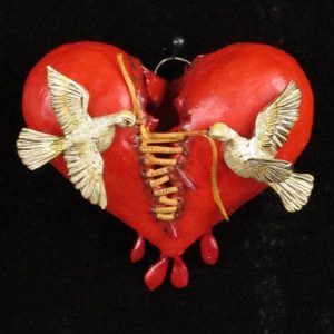 Mending a Broken Heart - Retablo Heart Ornament