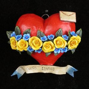 "Sueno Contigo" Retablo Heart Ornament