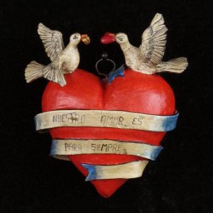 "Nuestro Amor es para Siempre" Retablo Heart Ornament