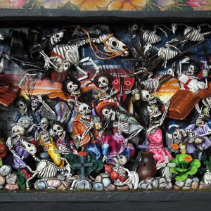 Party in the Cemetery - Day of the Dead Retablo (Version 12)
