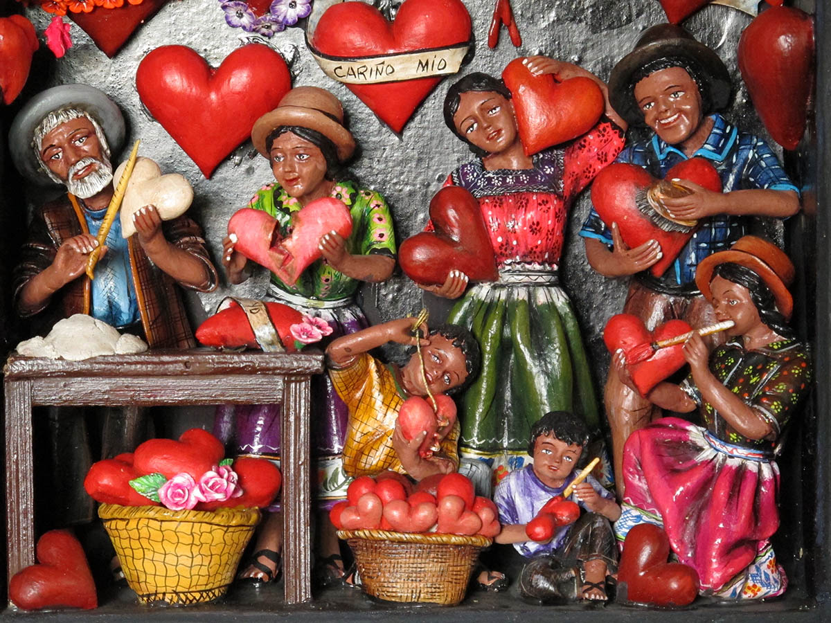 Taller de Corazones (Valentine Workshop) Retablo (version 6)