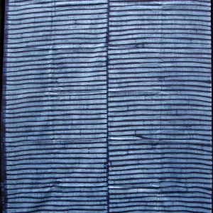 Yoruba "Adire Alabere" Machine-stitch Resist Indigo-dyed Cotton Cloth