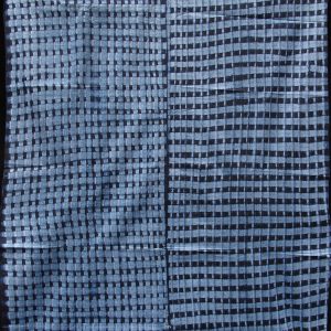 Yoruba "Adire Alabere" Machine-stitch Resist Indigo-dyed Cotton Cloth