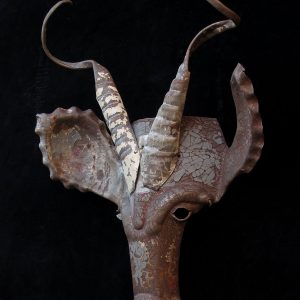 Recycled Steel Kudu Mask from Zimbabwe