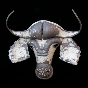 Recycled Steel Cape Buffalo Mask from Zimbabwe