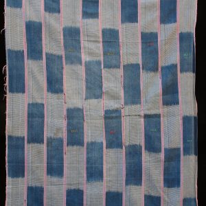 Baule Indigo ikat strip-weave cotton fabric