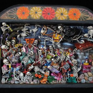Party in the Cemetery - Day of the Dead Retablo (Version 16)