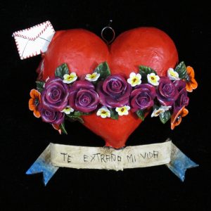"Te Extrano mi Vida" Retablo Heart Ornament