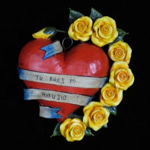 "Tu Eres Mi Refujio" Retablo Heart Ornament