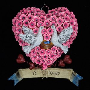 "Te Adoro" Retablo Heart Ornament