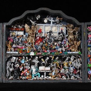 Dias de los Muertos (Days of the Dead) Scenes from the Cemetery - Retablo