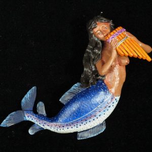 La Sirena with Panpipes - Retablo Ornament