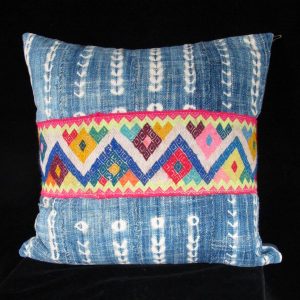 Vintage African Indigo and Peruvian Textile Pillow
