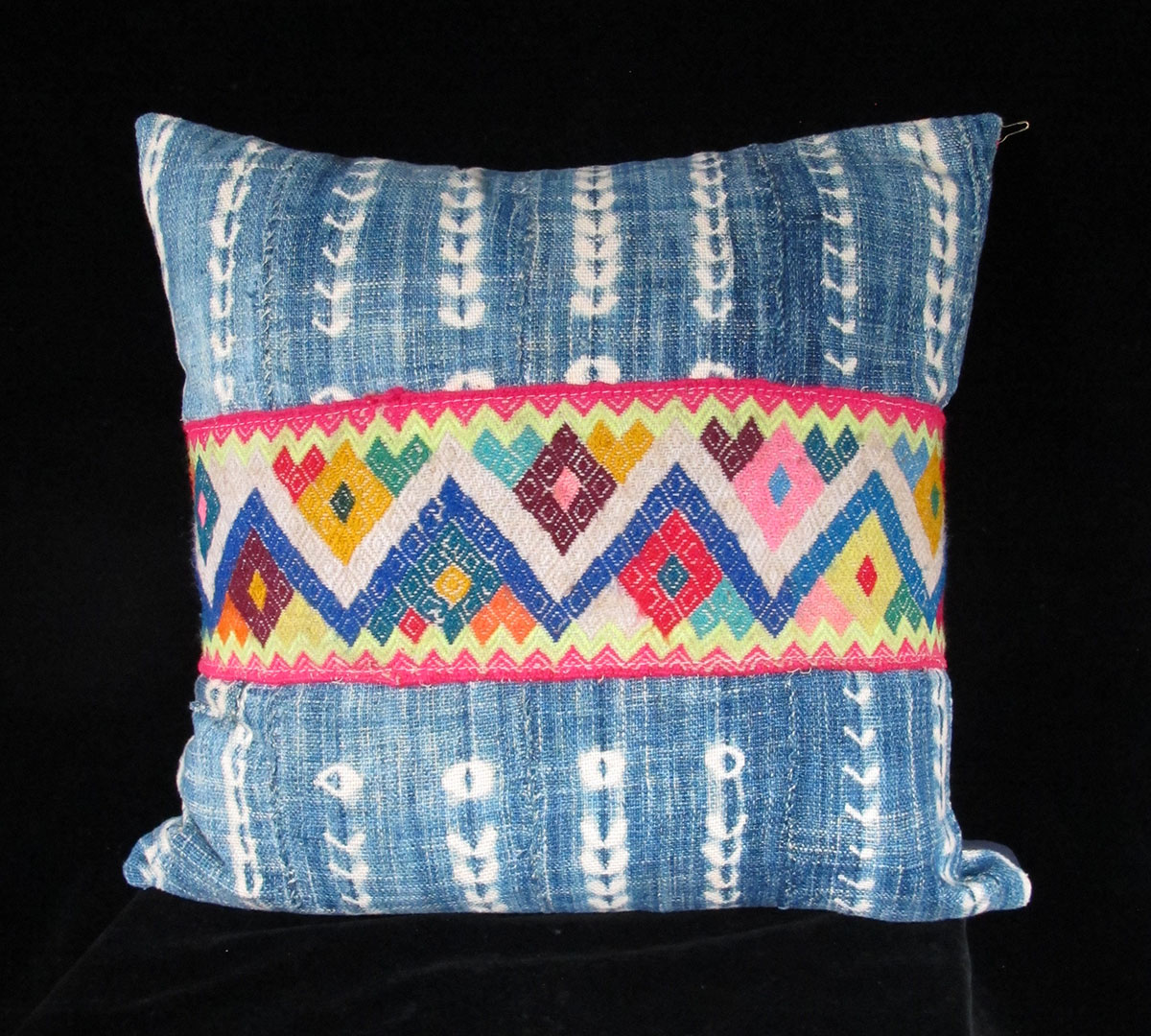 Vintage African Indigo and Peruvian Textile Pillow
