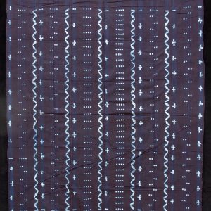 Indigo resist-dyed strip-weave cotton cloth