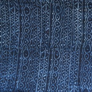 Indigo resist-dyed strip-weave cotton cloth