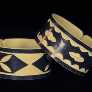 "Faux Ivory" PVC Bracelets from Namibia - Wide Cuff