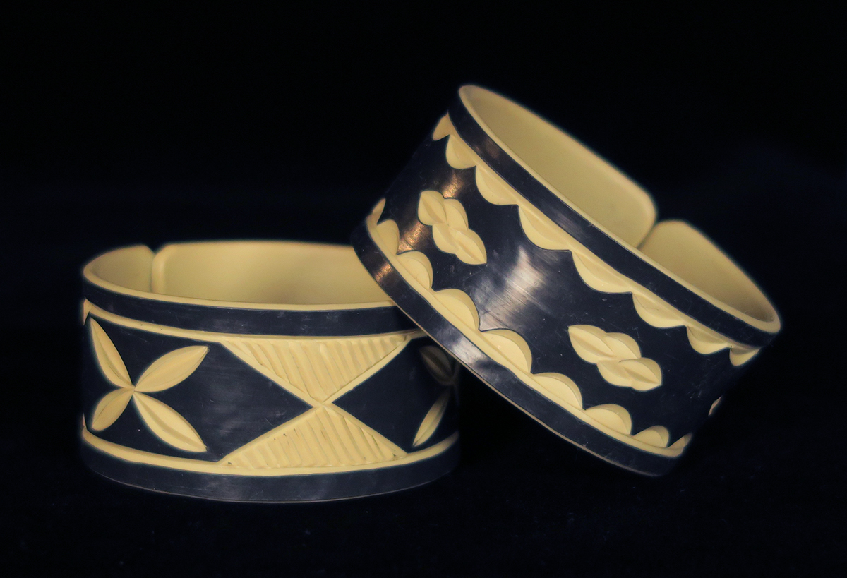 "Faux Ivory" PVC Bracelets from Namibia - Wide Cuff