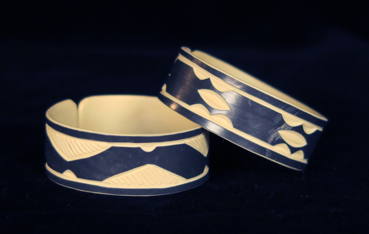 "Faux Ivory" PVC Bracelets from Namibia - Medium Cuff
