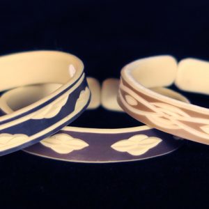 "Faux Ivory" PVC Bracelets from Namibia - Slender Cuff