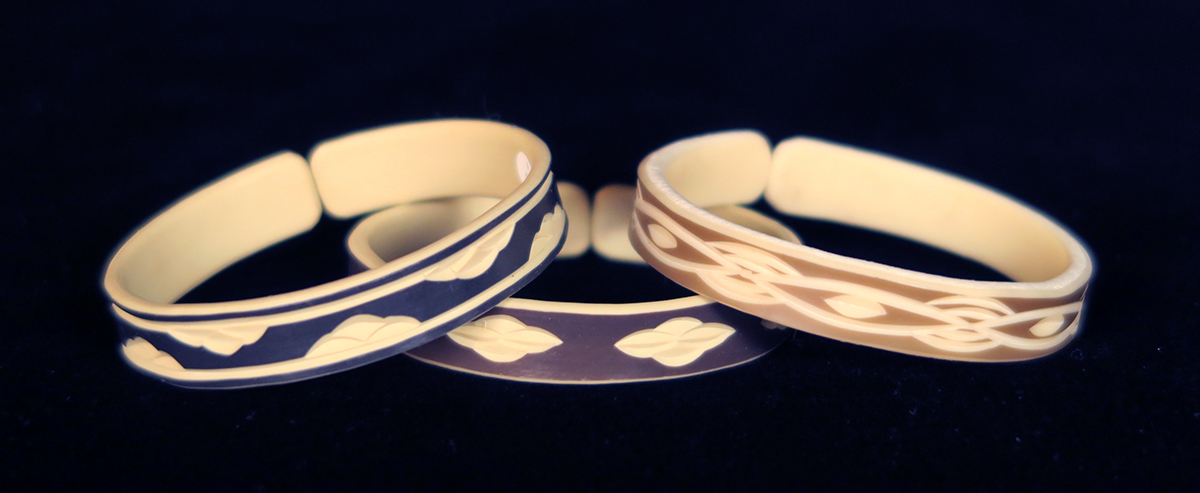 "Faux Ivory" PVC Bracelets from Namibia - Slender Cuff