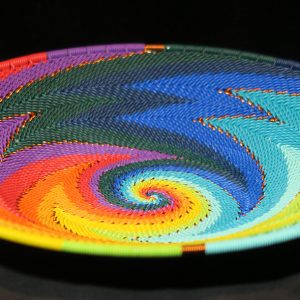 Imbenge Zulu Telephone Wire Basket - Medium Shallow Flared (bright multicolor)
