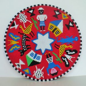 Imbenge Zulu "Hardwire"Wire Basket - pictorial style