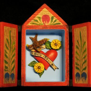 "Amor Eterno"/ "Amor Mio" Heart Retablo by Jesus Sanchez Avendano