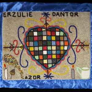 Erzulie Dantor Beaded Vodou Flag