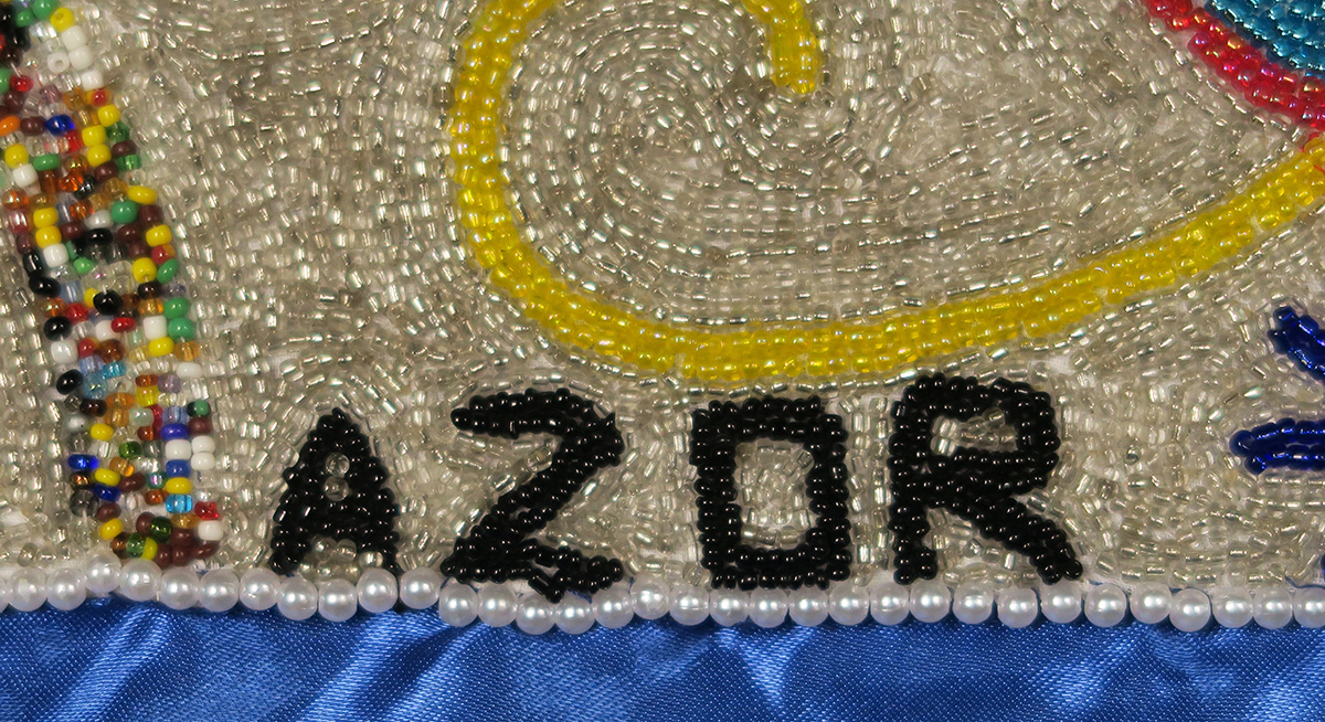 Erzulie Dantor Beaded Vodou Flag