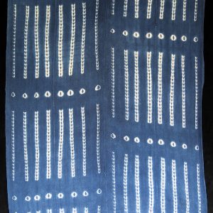 Vintage Indigo stitch-resist dyed strip-weave cloth