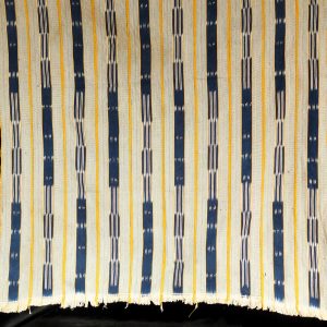 Baule Indigo ikat strip-weave cotton fabric