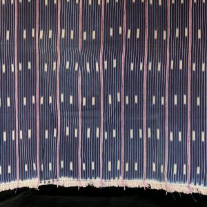 Baule Indigo ikat strip-weave cotton fabric