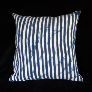 Vintage Indigo Strip-weave Baule Cloth Pillow