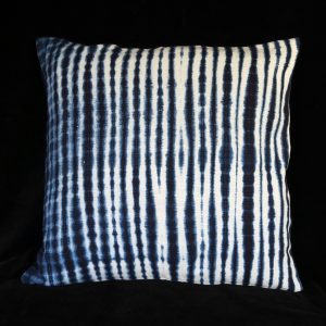 Resist-dyed Indigo Pillow from Mali