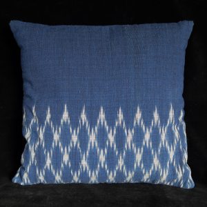 Indigo Ikat Cotton Pillow from Laos