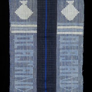 Indigo Ashoké (aso oke) Cloth with Text