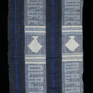 Indigo Ashoké (aso oke) Cloth with Text