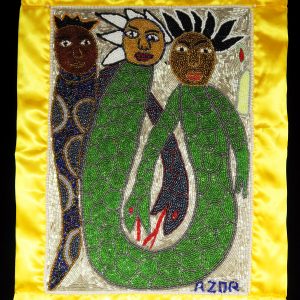"Trois Esprits" Beaded Vodou Flag