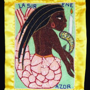 "La Sirene" Beaded Vodou Flag