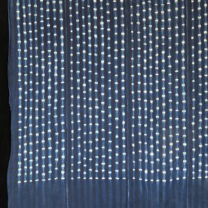 Indigo resist-dyed strip-weave cotton cloth