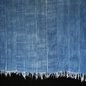 Indigo dyed strip-weave cotton cloth