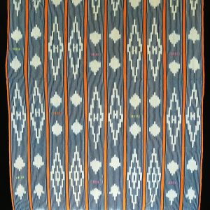 Baule Indigo ikat strip-weave cotton fabric