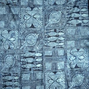 "Lizards" Yoruba Indigo Resist-dye "Adire Eleko" Cloth