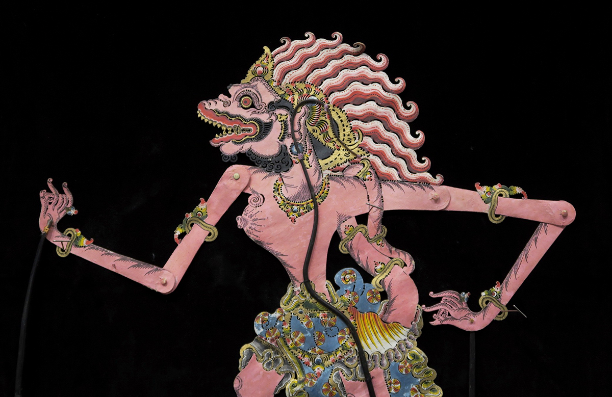 "Buta (Ogre) Rambut Geni" Antique "Wayang Kulit" Javanese Shadow Puppet