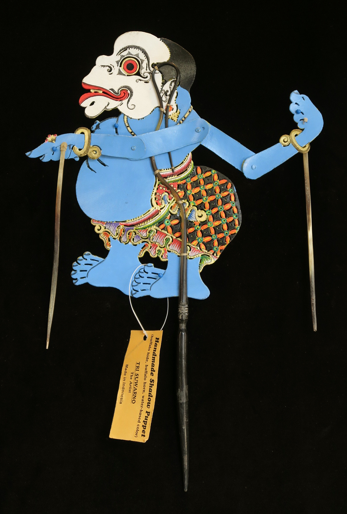 "Bagong" Clown ("Relax man") "Wayang Kulit" Javanese Shadow Puppet by Tri Suwarno