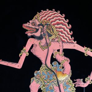 "Buta (Ogre) Rambut Geni" Antique "Wayang Kulit" Javanese Shadow Puppet